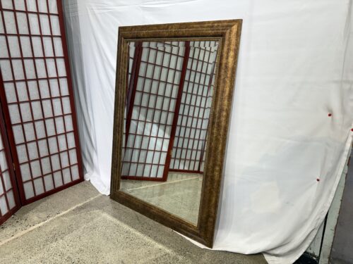 Large Distressed Bronze Rectangular Wall Mirror