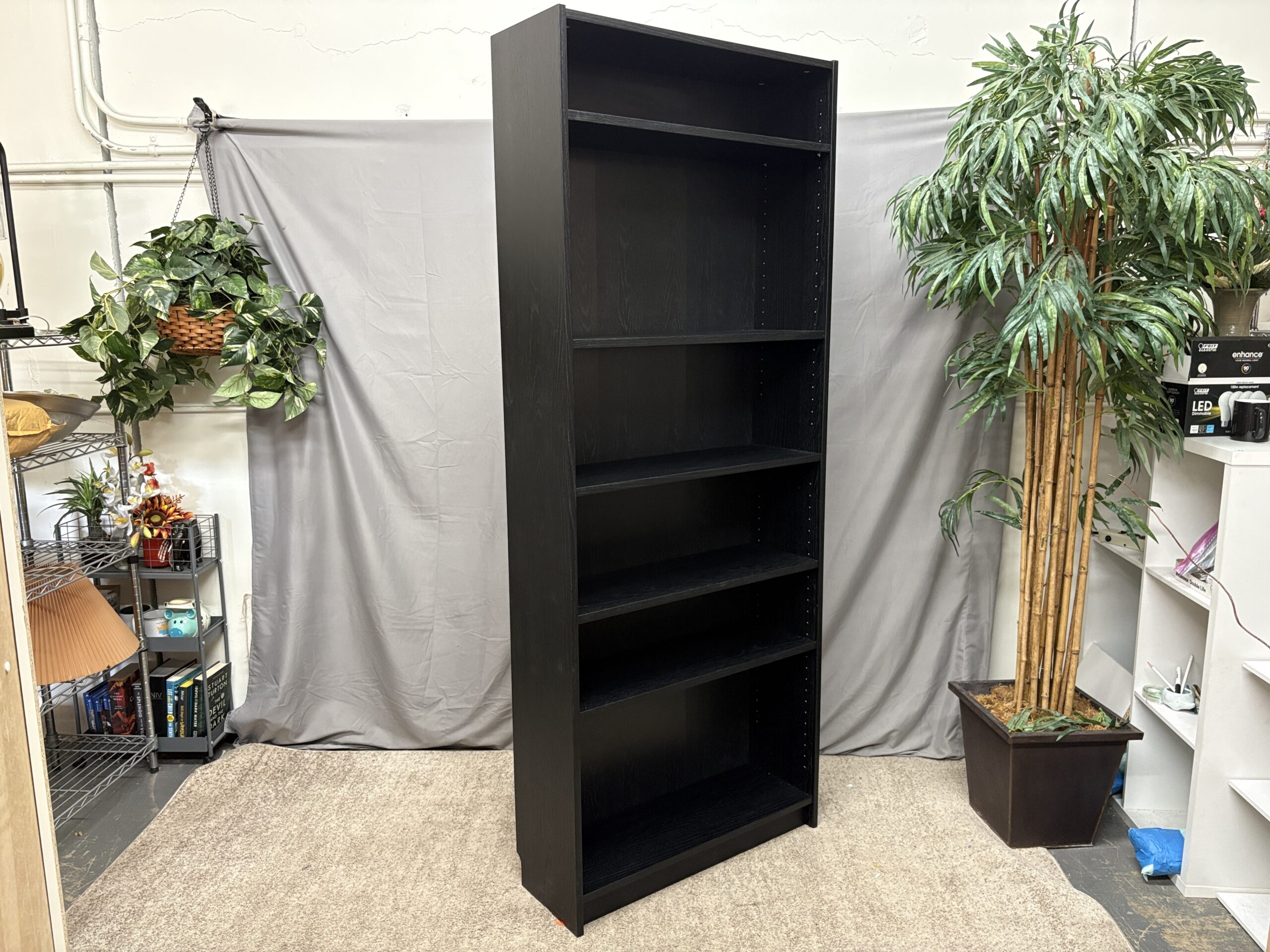 IKEA Billy Black 6-Shelf Bookcase