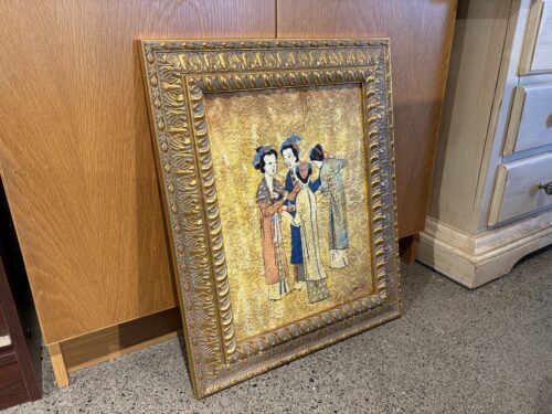 Traditional Textured Gold Depiction of The Court Ladies of the Former Shu