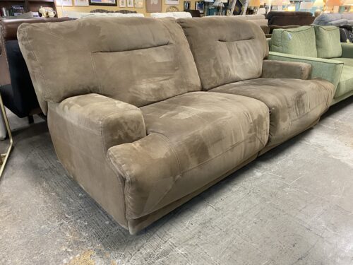 Chocolate Fabric Power Reclining Loveseat