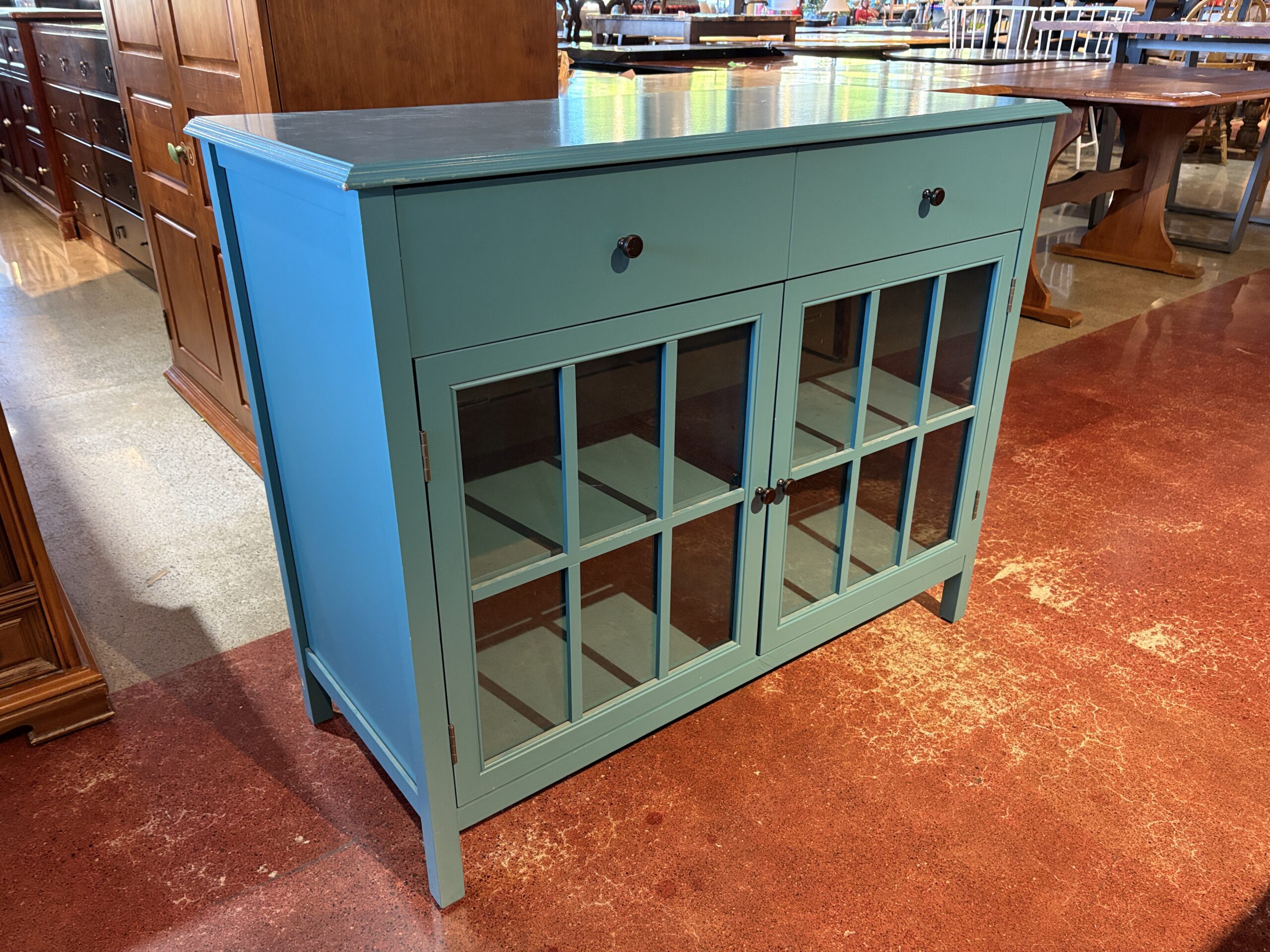 Teal 2-Door Accent Buffet Cabinet