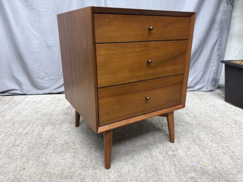 WEST ELM MCM Style 3-Drawer Acorn Side Table
