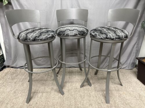TEMPO FURNITURE Contemporary Silver Swivel Bar Stool (Set of 3)