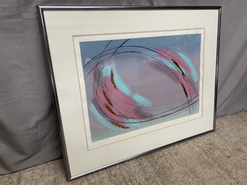 "Over Ice" Original Abstract Large Framed Painting by Thompson