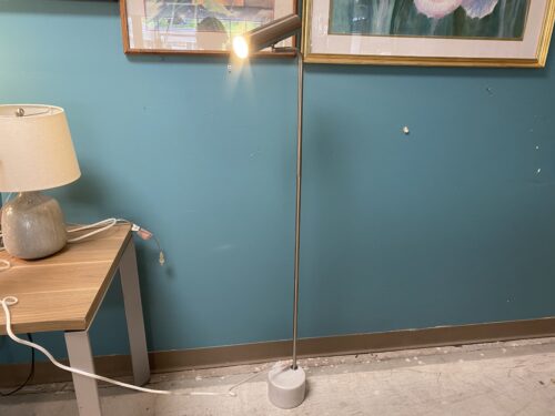 ARTICLE Nickel & White Marble Base Adjustable Floor Lamp