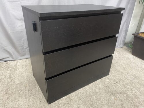 Minimalist Black Modern Small 3-Drawer Dresser