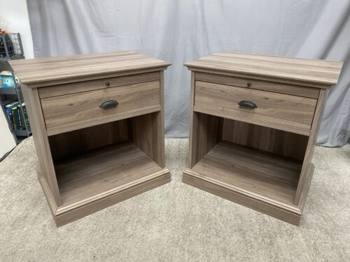 Dusty Brown Open Single Drawer Nightstands w/ Pull out Drawer (Set of 2)