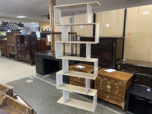 Blonde 6-Tier Asymmetrical Etagere Shelf