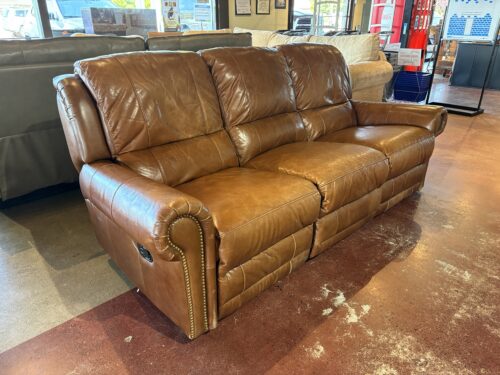 3-Piece Brown Manual Pushback Reclining Sofa