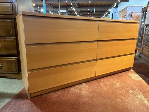Birch Six Drawer 63" Wide Dresser