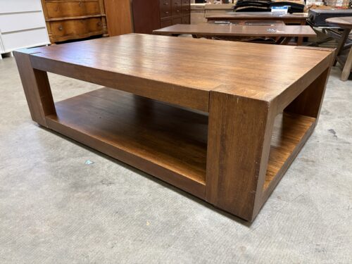 CRATE AND BARREL  Lodge 2 Tier Walnut Coffee Table