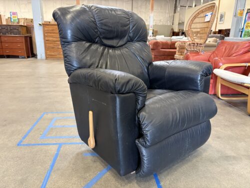 LA-Z-BOY Vintage Black Leather Manual Recliner
