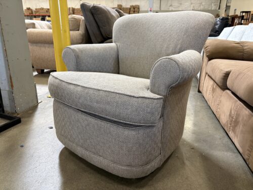BRAXTON CULLER Maxton Beige Geometric Pattern Swiveling Rocking Chair