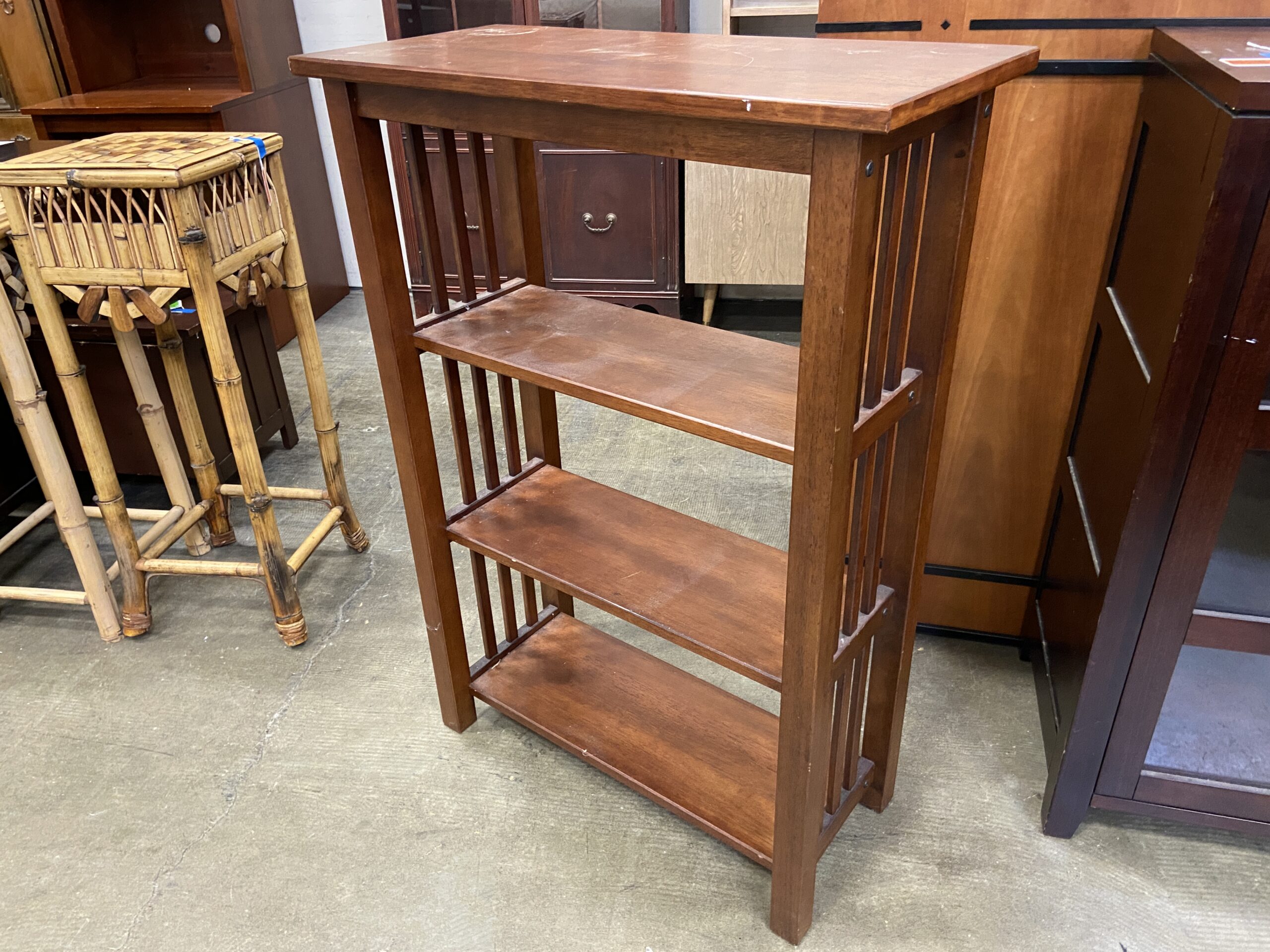 Mission Style Mahogany 4 Tier Petite Bookcase