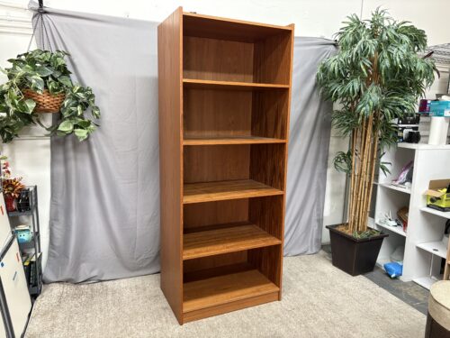 Modern Teak Deep 5-Shelf Bookcase