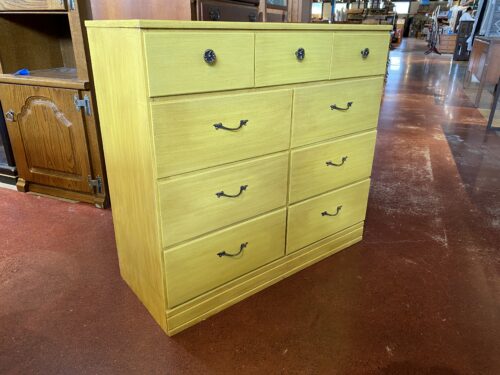 Compact Yellow 9-Drawer Dresser