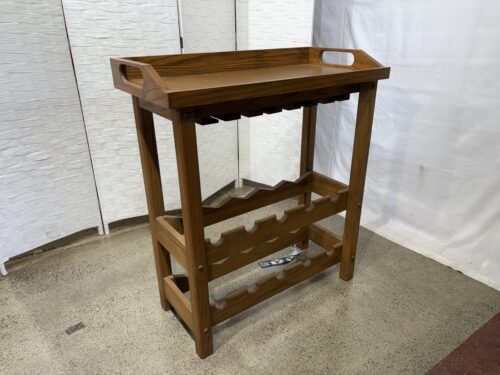 Freestanding Solid Oak Bar Table with Removable Tray
