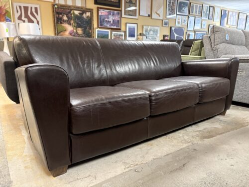 Chocolate Flare Arm 3-Seat Sofa