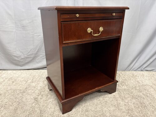 BOMBAY CO. Mahogany Finish Single Drawer End Table w/ Pull Out Tray
