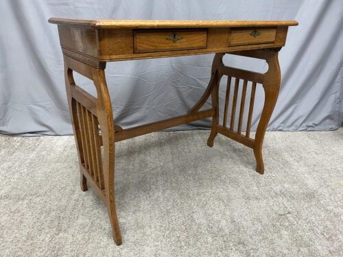 Vintage Harp Leg 2-Drawer Petite Desk