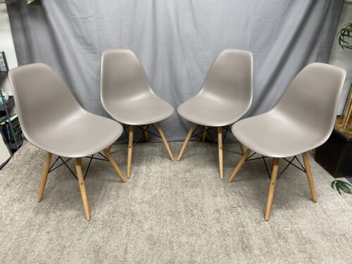 Modern Light Grey Armless Dining Chairs (Set of 4)
