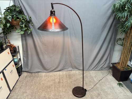 Industrial Weathered Bronze Arc Floor Lamp