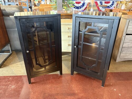 Transitional Black 3-Shelf Side Cabinet