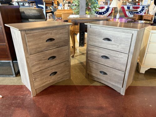 Modern Drifted Gray 3-Drawer Nightstand