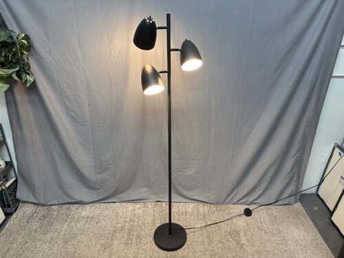 Black Modern 3-Light Floor Lamp