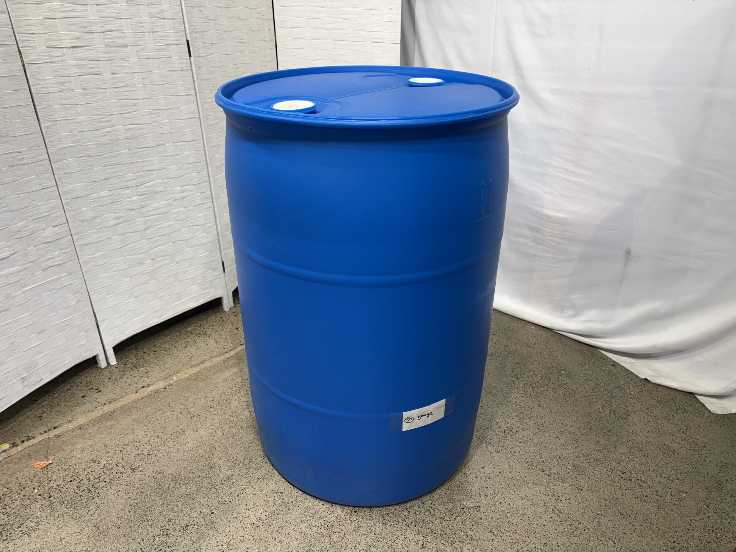GREIF Blue 55-Gallon Tight-Head Plastic Barrel