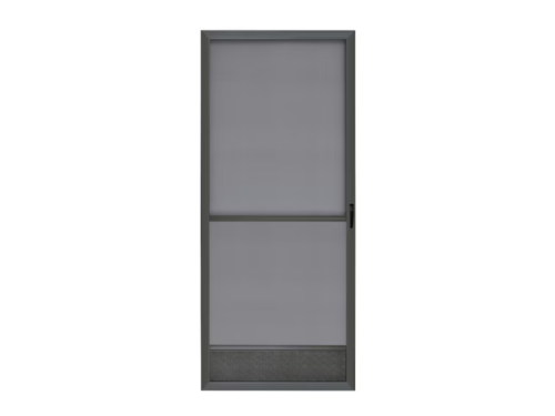 NEW! RELIABILT Universal Reversible 32-in W x 80-in H Black Single Aluminum Screen Door