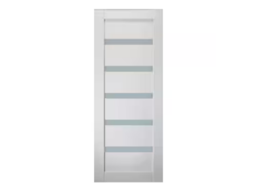 NEW! BELLDINNI Leora Bianco Noble 28X 80 28-in x 80-in White Frosted glass Textured Solid core Prefinished Pine Interior Slab Door