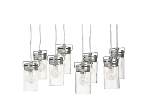 NEW! ALLEN + ROTH Valleymede 8-Light Chandelier with Brushed Nickel Finish