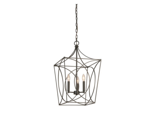 ALLEN + ROTH Providence 3 Light Candelabra Pendant with Matte Black Finish