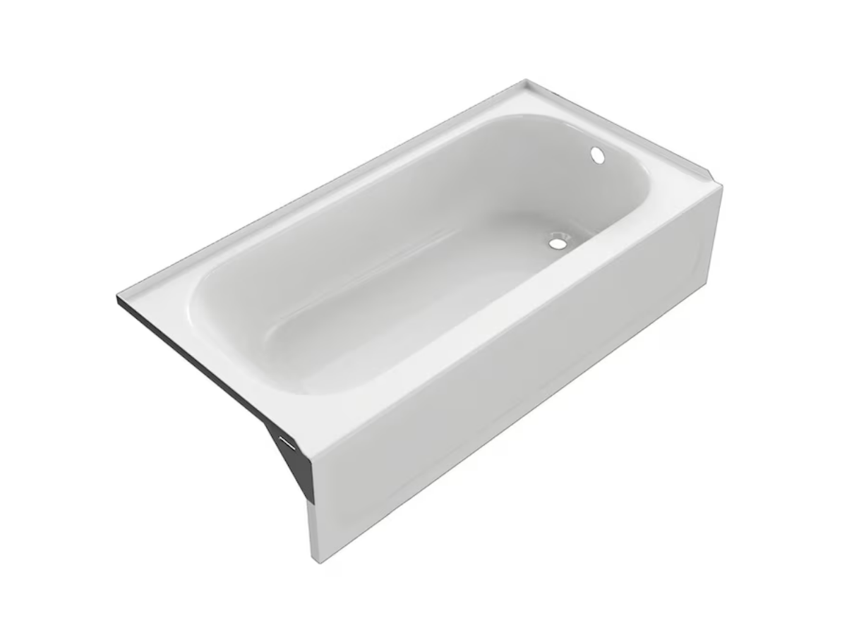 NEW! PROFLO Folsom White Porcelain on Steel Right Hand Drain Soaking Tub