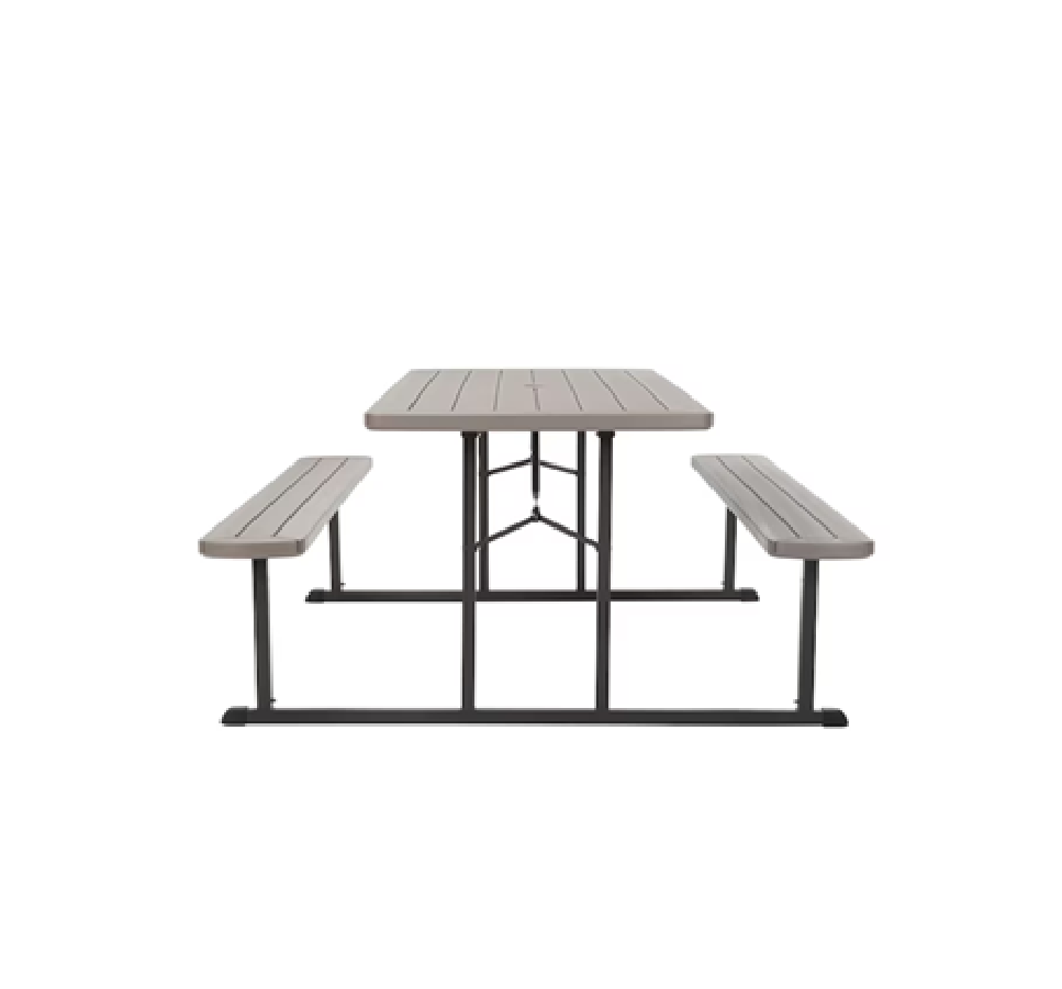 NEW! PROJECT SOURCE 6′ Brown Resin Rectangular Folding Picnic Table