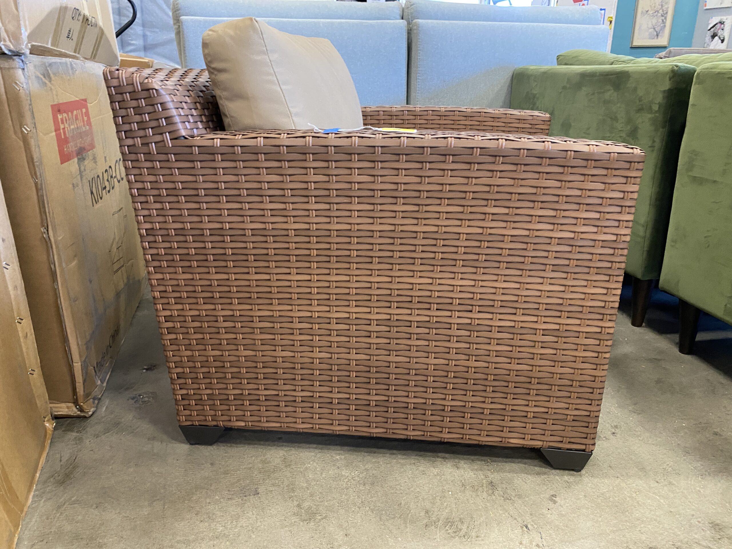 NEW! TK CLASSICS Laguna Patio Wicker Club Chair, Wheat (Auburn Store)
