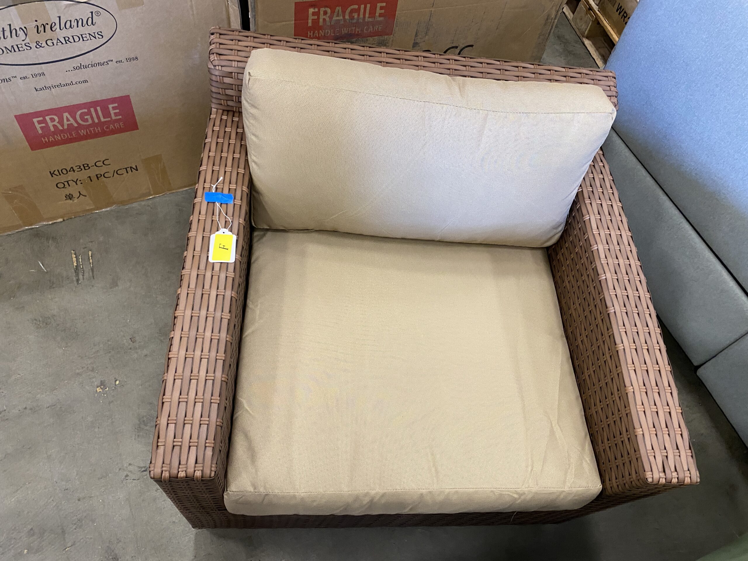 NEW! TK CLASSICS Laguna Patio Wicker Club Chair, Wheat (Auburn Store)