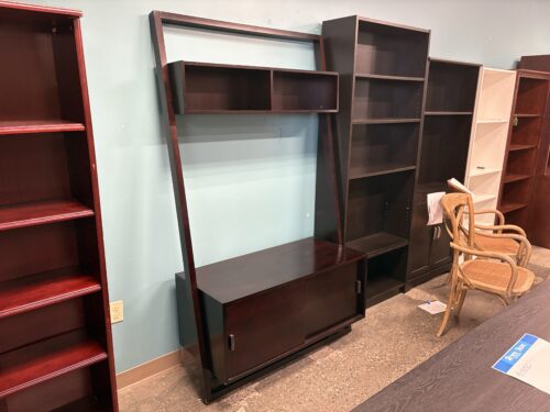 Cherry Stain Leaning Media Stand