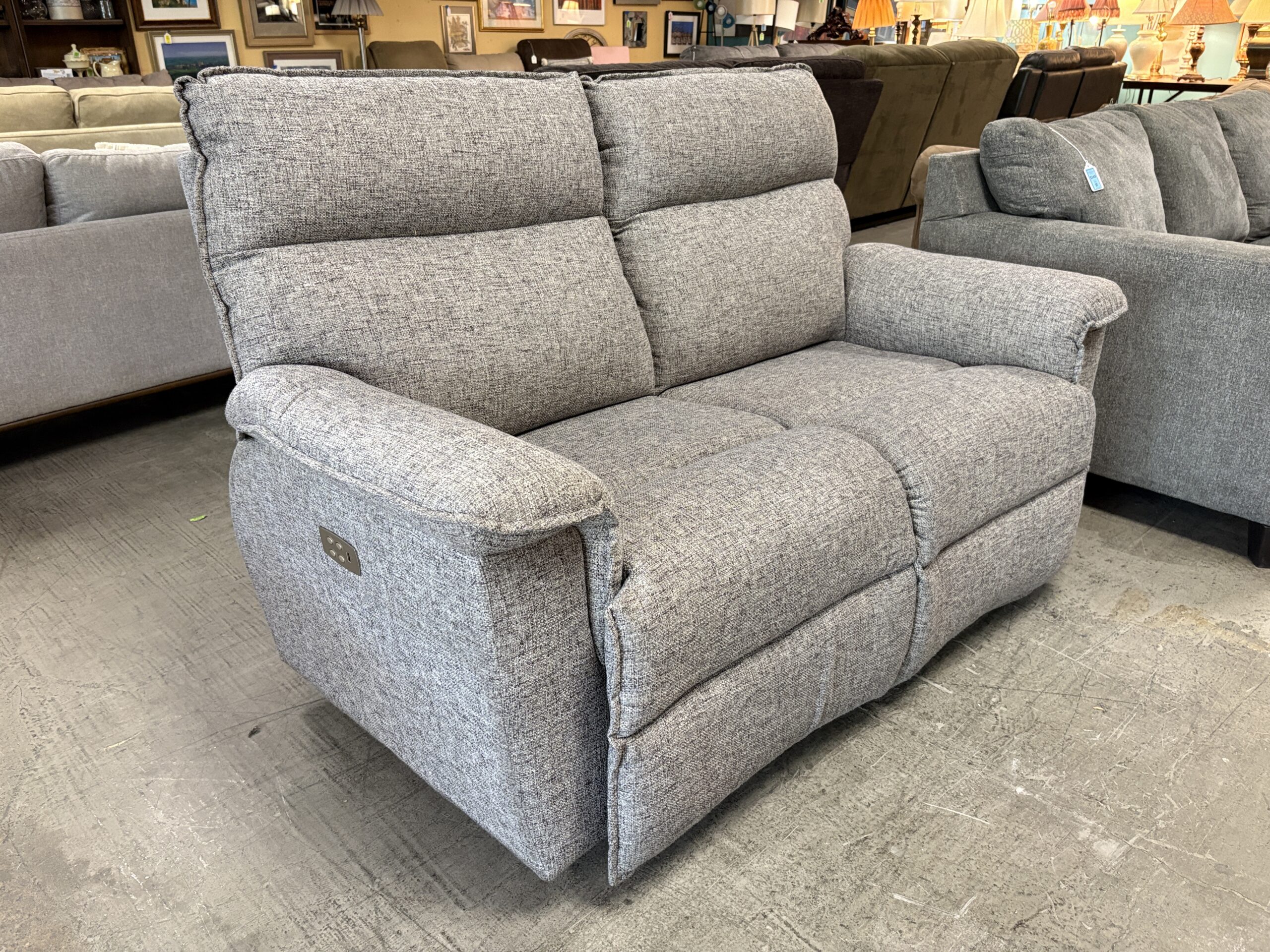 LA-Z-BOY Light Grey Power Reclining Loveseat (AS IS)