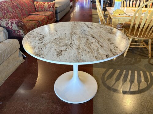 IKEA Docksta Tulip Style Table with Stone Pattern Top