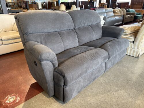 Contemporary Gray Power Loveseat with Plush Cushioning