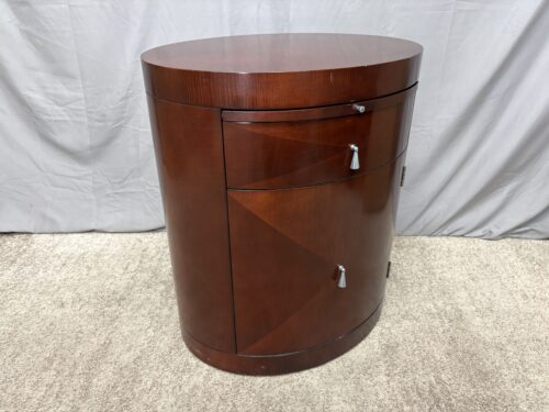 BAKER FURNITURE Mahogany Finish Oval Bedside Table