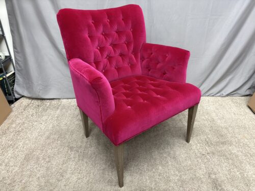 CALICO CORNERS Fuschia Custom Tufted Accent Chair