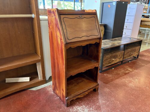 Vintage Compact Drop-Front Secretary Desk
