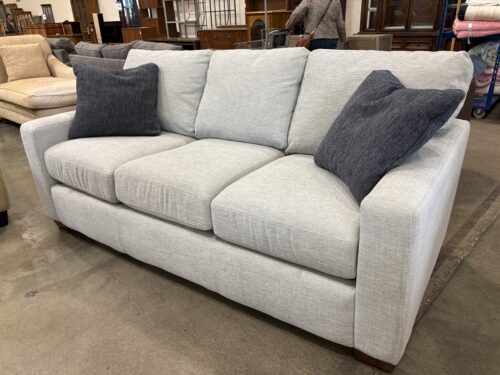 LA-Z-BOY Shiloh Basket Weave Baby Blue Track Arm Sofa with Wooden Feet
