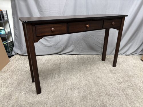 BOMBAY CO. Dark Wood Traditional 3-Drawer Console Table