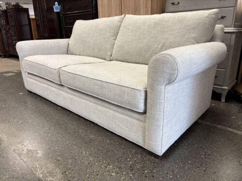 MACY'S Modern Concepts Oatmeal Fabric Roll Arm Sofa