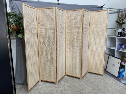 Natural Bamboo 6-Panel Room Divider