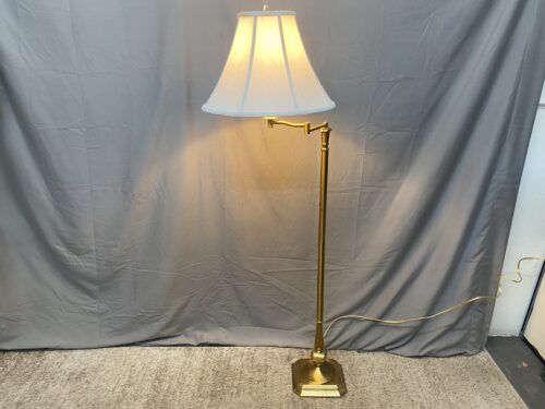 Vintage Brass Square Swing Arm Lamp